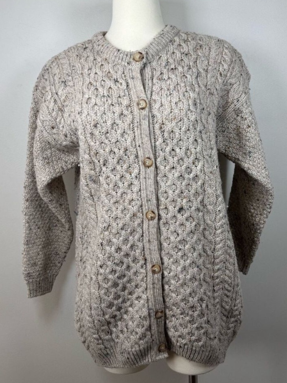 Highland Home Industries Scotland Cable 100%wool Cardigan Medium Vintage